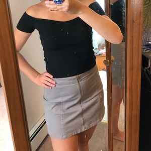 Off Shoulder Black Crop Top